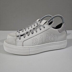 P448 Thea Platform Skate Sneaker Womens Shoe White Laser Gray Leather EU Size 40